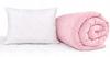 Quilt 160x200cm Warm Quilted All-season Pink and White + Pillow 70x80