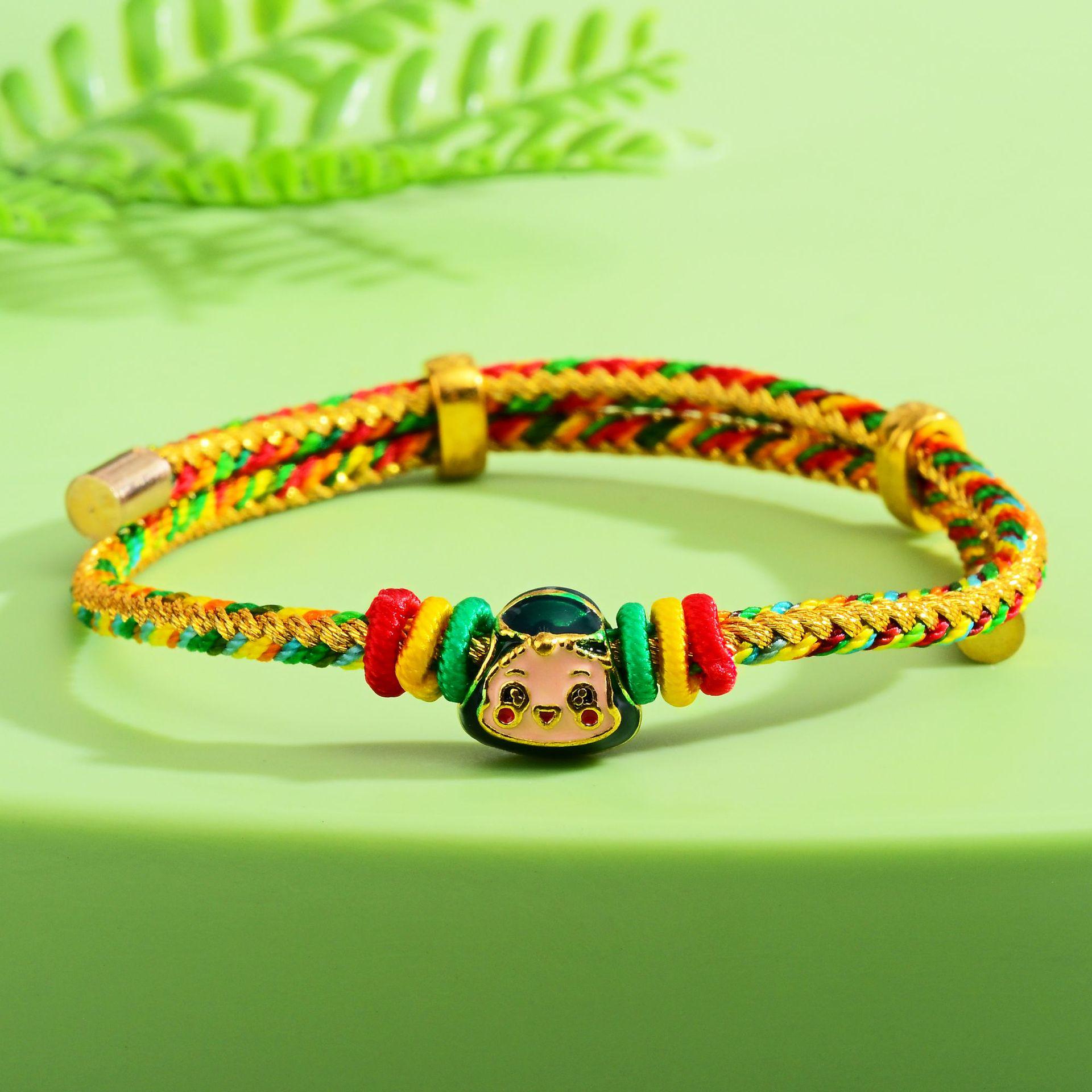 Ethnic Style Five-Color Dragon Boat Festival Bracelet: Handmade Cartoon Zongzi Baby Hand Rope