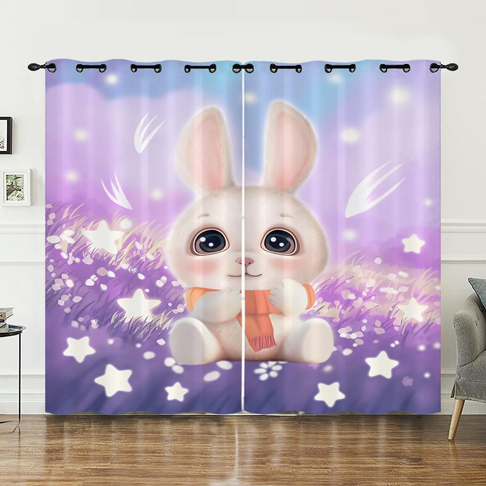 Zasłony Urocze Zwierzątko Królik Kot Zasłony Sypialnia Salon Zasłona zaciemniająca Dziurkowanie