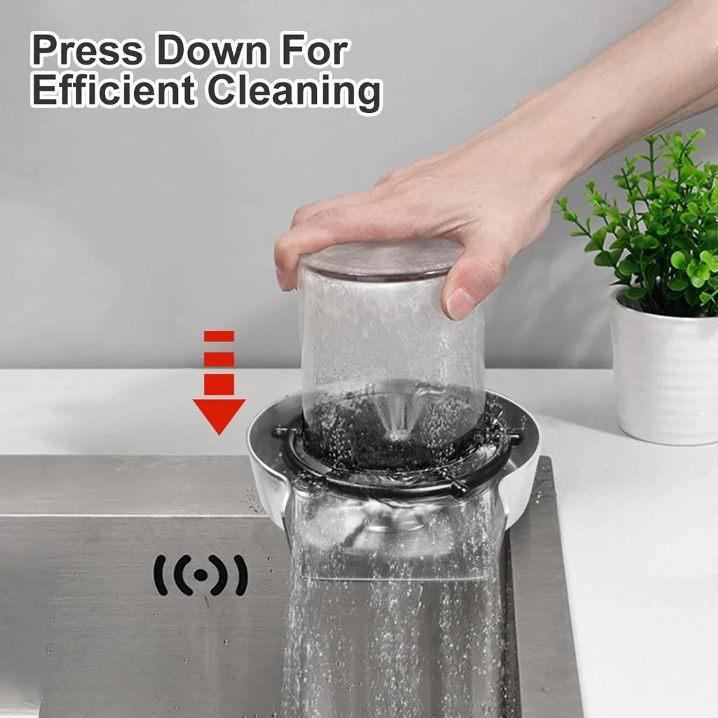 Household Stainless Steel ABS Useful Things for Kitchen and Home Gadgets Automatic Rinsing Cups in Commercial Bars Kitchenware