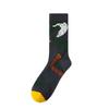 French Retro Abstract Oil Painting Mid-Calf Socks - Trendy Autumn/Winter High-Top Creative Combed Cotton for Women