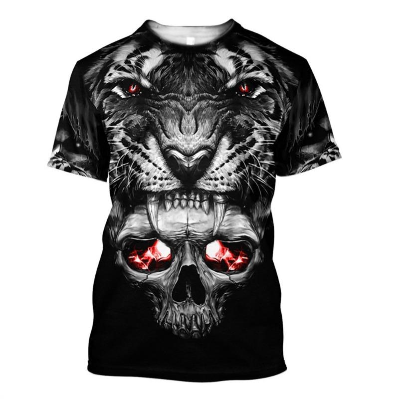 

New Tiger Print T Shirt for Men 3D Printed Short Sleeve Tops Tees Trend Personality XXS