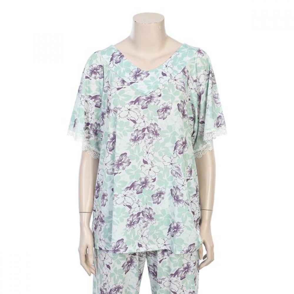 BARBARA Women S Green Floral Print Pajama Homewear Awp4572r