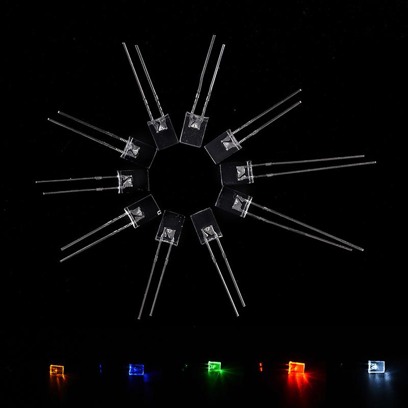 100pcs Rectangular Square LED Emitting Diodes Light LEDs Bulbs Water Clear fQ