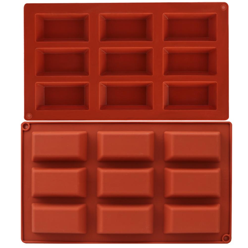 9 Hohlraum Flexible Backform Rechteckige Backform DIY Süßigkeiten Silikonformen für Kuchen Schokolade Seife
