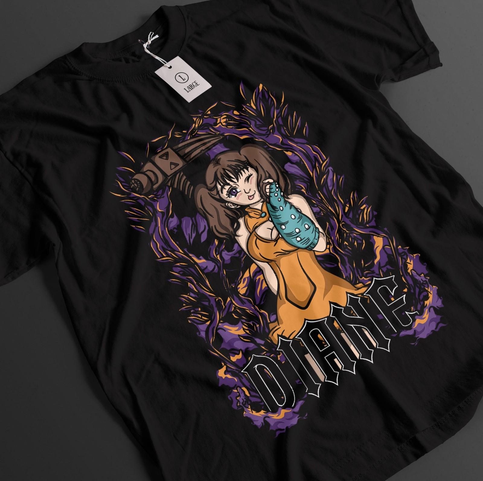 

Seven Deadly Sins Shirt Diane Tshirt Meliodas T-Shirt Mens Womens Tees Top Escanor Anime Unisex Tee M