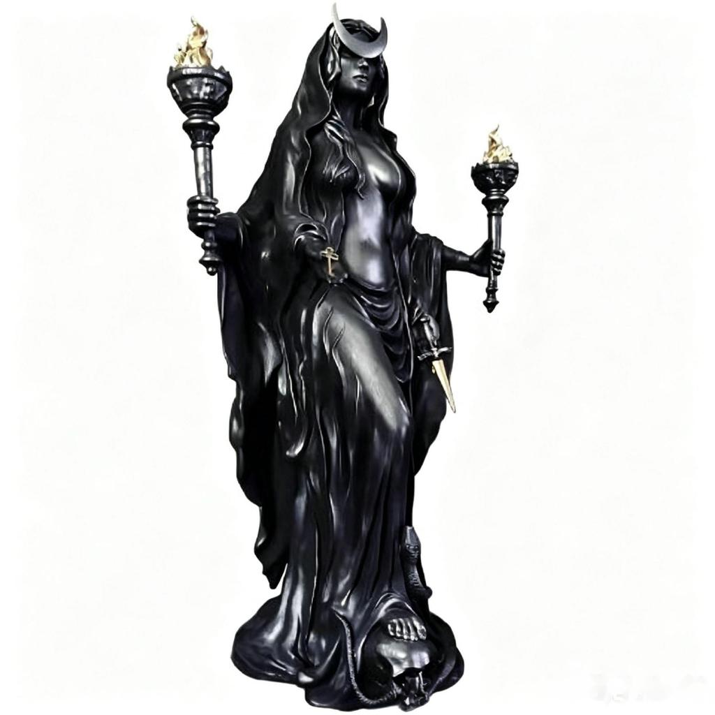Resin Witch Statue Halloween Spooky Witch Figurine Home Table Shelf Mantel Porch Garden Ornament Decoration Gift