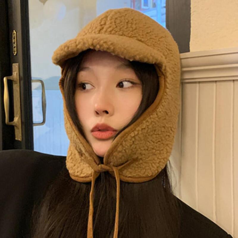 

Unisex Winter Couple Item 4-Color Earflap Hat C6694_Beige