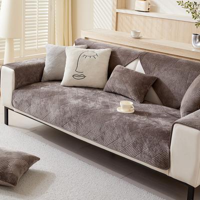 Plush Sofa Cushion Winter Thickened Plush Simple Modern Four-Season Seat Cushion Combination Non-Slip Leather Sofa Cover Cover Cloth