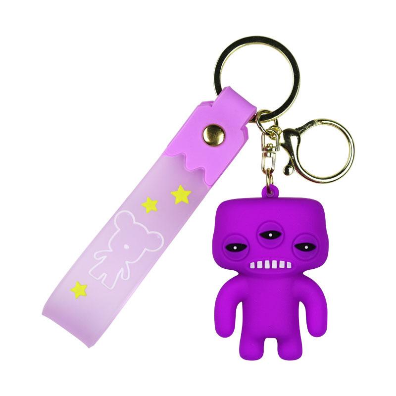 Ugly Cute Funny Tooth Monster Keychain Plush Doll Creative Backpack Pendant Ornament Lovely Small Figure Toy