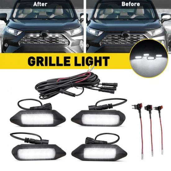 Smoked White Grille LED Light For Toyota RAV4 -2024 LE SE XLE XSE Limited EA
