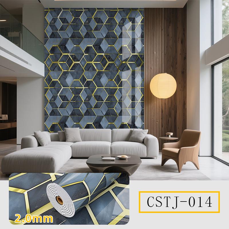 Selbstklebende, wasserfeste Marmorfliesen-Wandaufkleber für TV-Hintergrund und Dekoration