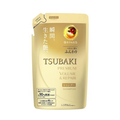 TSUBAKI Premium Volume Repair Shampoo Refill Tsubaki Hari Koshi Liquid Beige 330ml & Package (x 1)