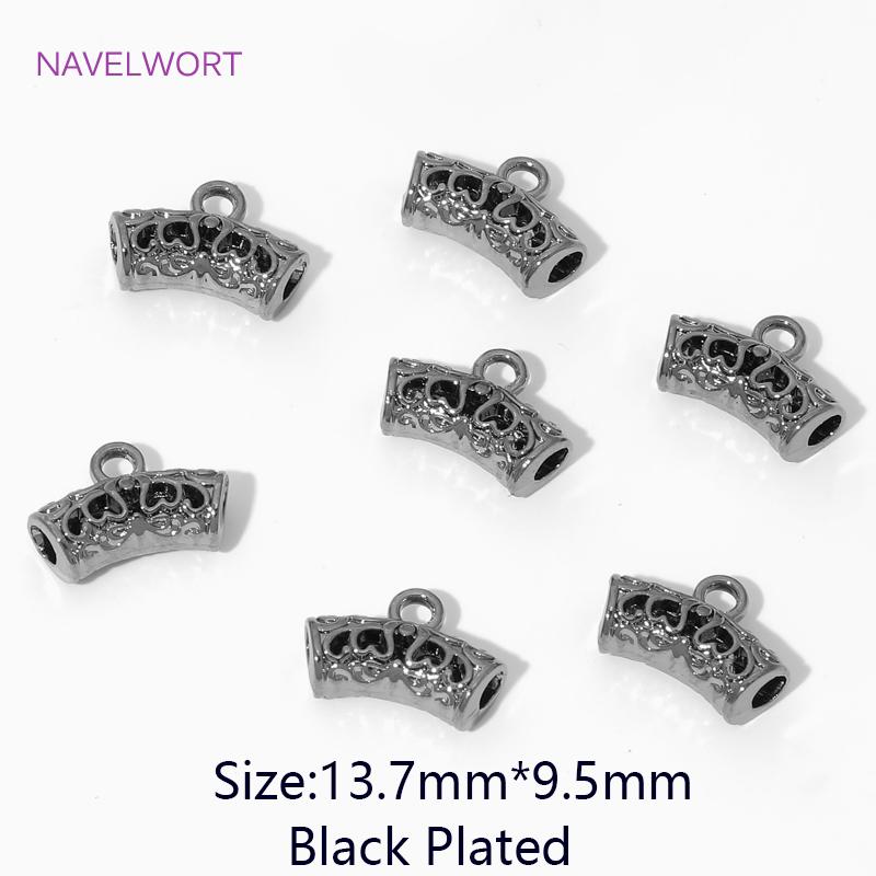 5/10/15Pcs Pendant Bail 18K Gold Plated Brass Curved Tube Spacer Bead Connector Findings,Bails For Pendants,SupplIes For Jewelry
