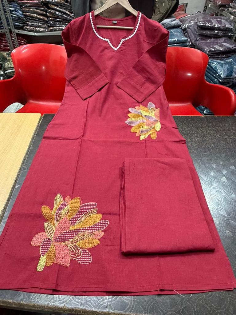 Indian Women Designer Cotton Kurti Pant Set Bollywood Party Wear Top Tunic Kurta Palazzo