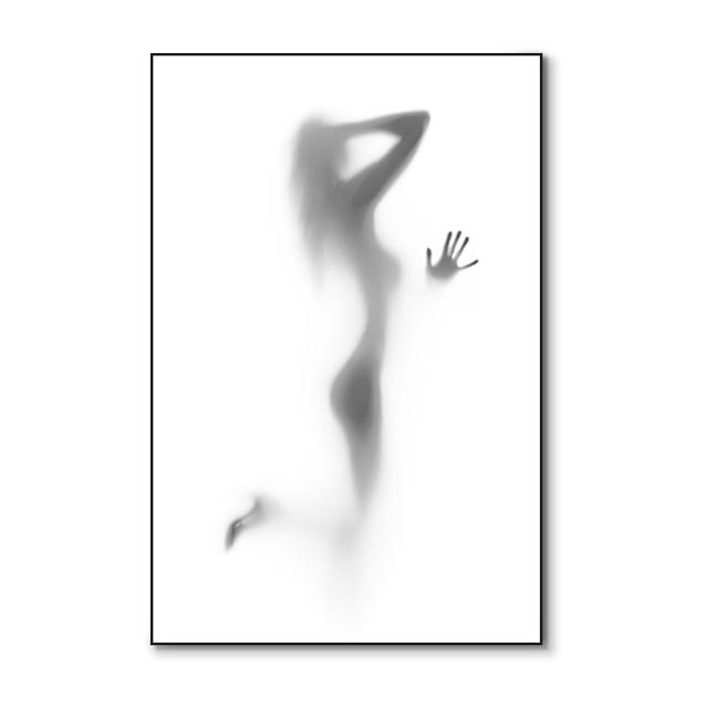 

Современный простой стиль, сексуальная фигура для ванной комнаты, черно-белая картина на холсте, абстрактная картина для боди-арта, украшение для дома в туалете, Куадрос 21cm×30cm NoFrame