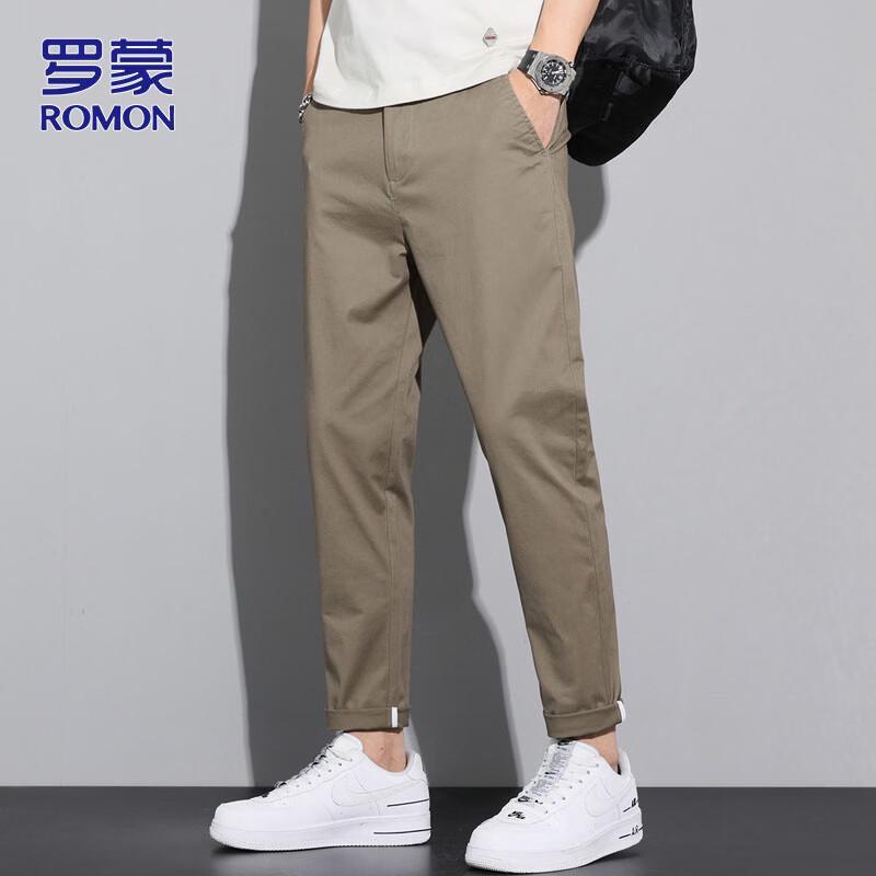 Romon Men s Slim Straight Business Casual Long Pants 32