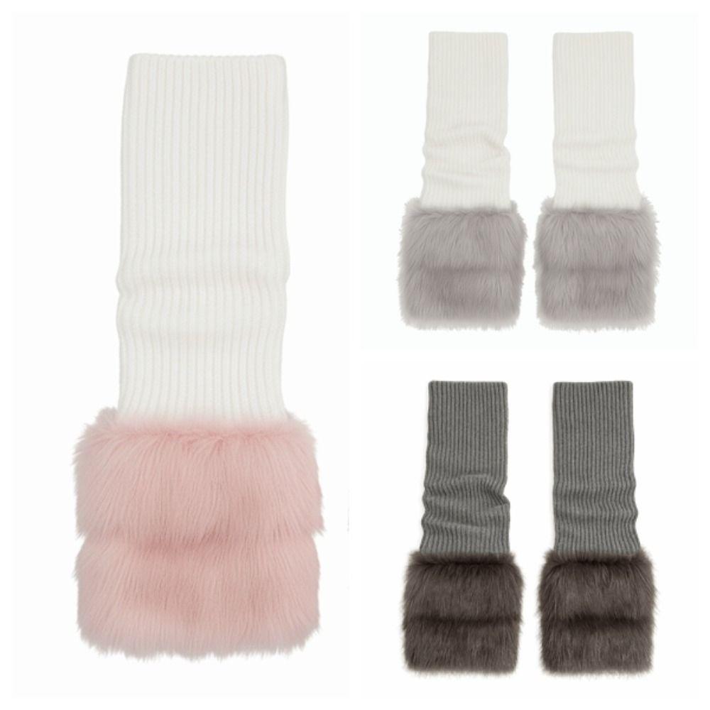 Foot Cover Winter Leg Warmers Y2K Plush Leg Coverings Soft Long Stockings  Accessories