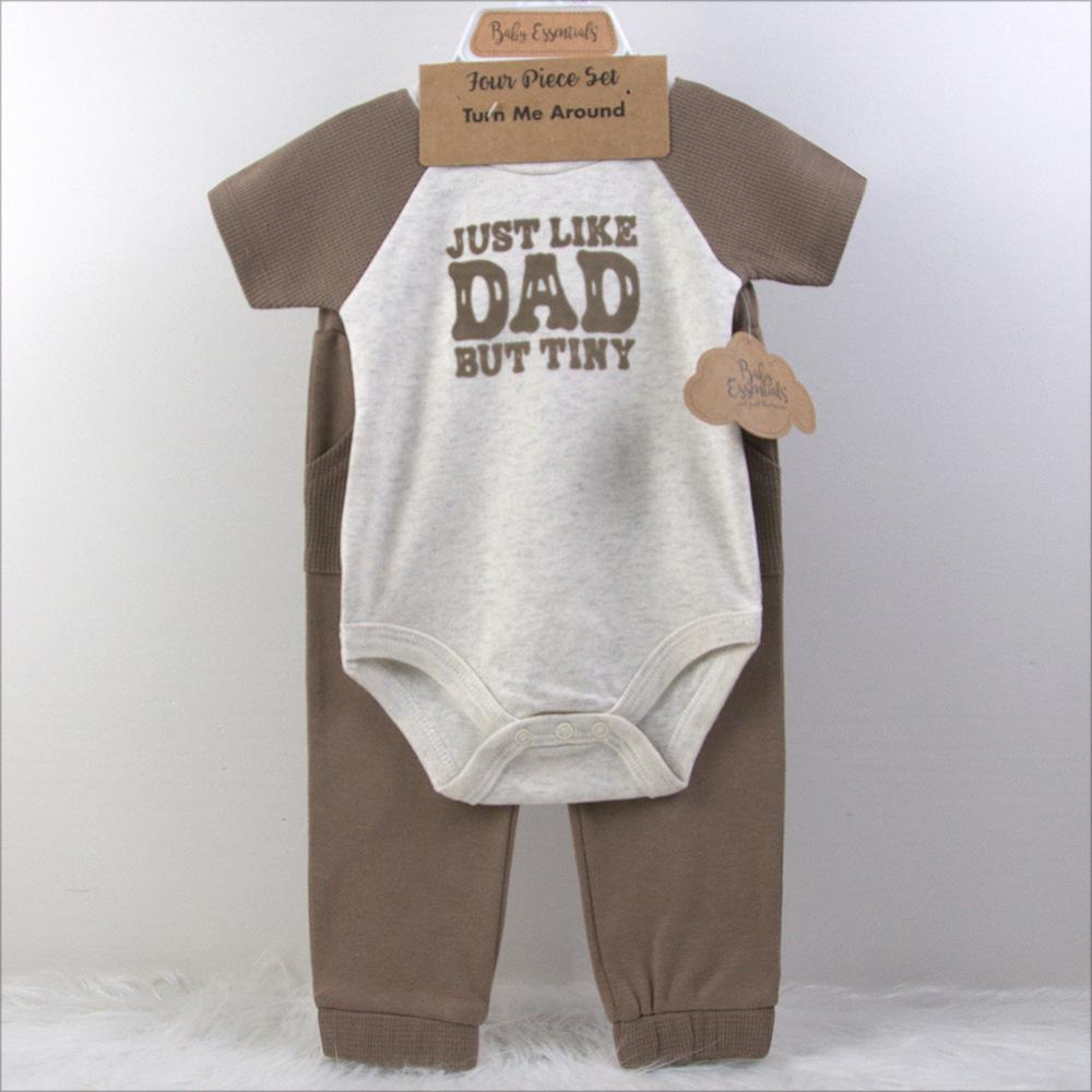 4-Piece Baby Girl Set: Headband, Bodysuit, Socks, Pants (0-3M)