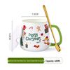 Personalized Christmas Ceramic Mug with Lid and Spoon - Creative Cartoon Design, Perfect for Halloween Gifts