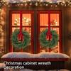 Christmas Kitchen Cabinet Wreaths With Plaid Bow Ribbon Hanging Cabinet Doors Wreaths Decorative For Kitchen Window Outdoor Indoor Holiday Decor