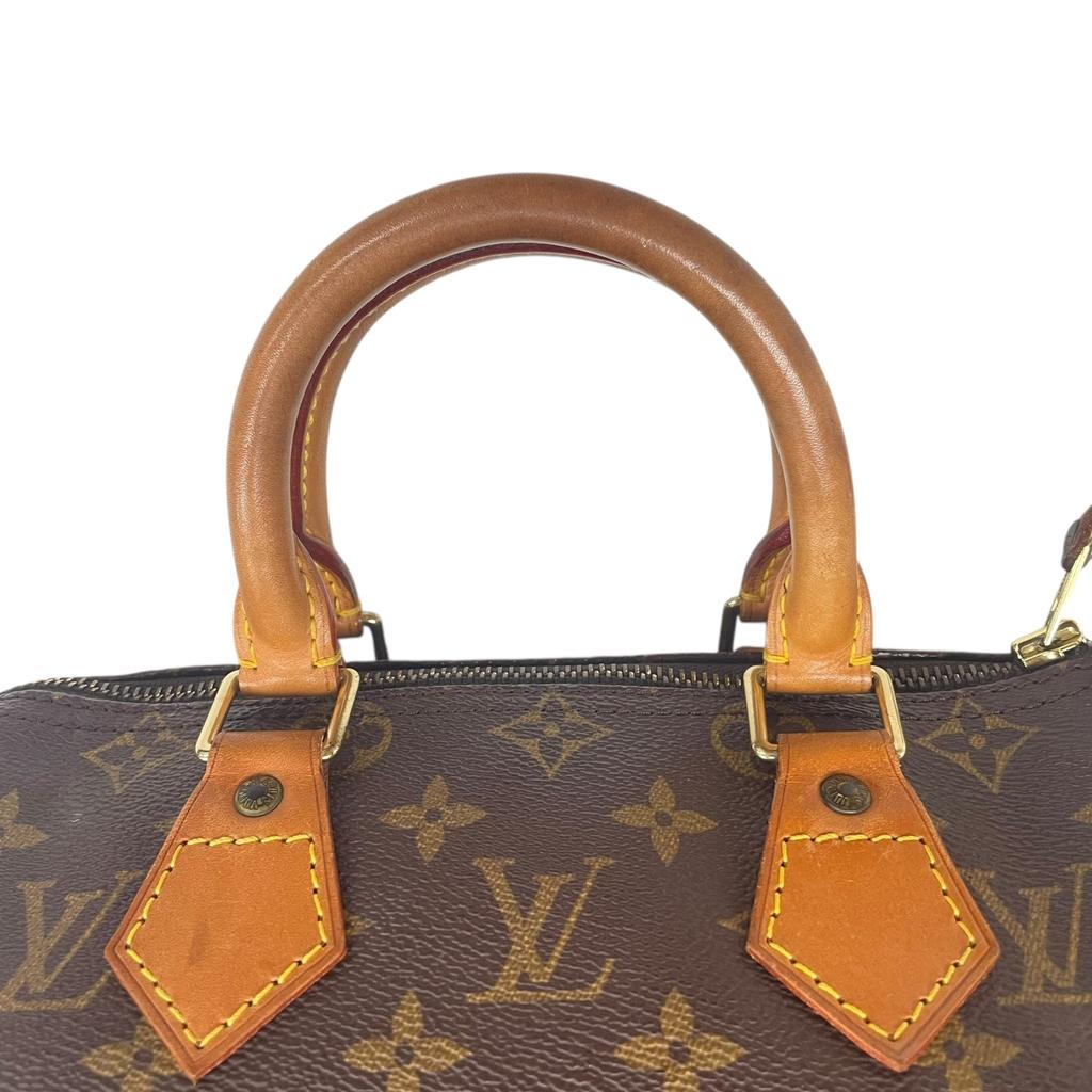 Used Louis Vuitton Monogram Speedy 25 M41528 Boston Bag Brown Authentic 1215