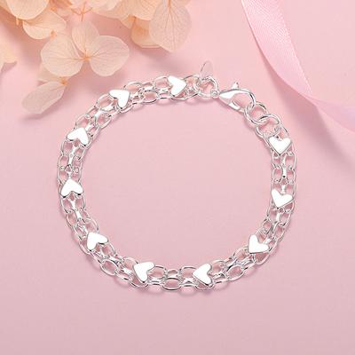 Nový originální design 925 Sterling Silver romantický náramek srdce pro ženy módní šperky svatební párty dárky k Valentýnu