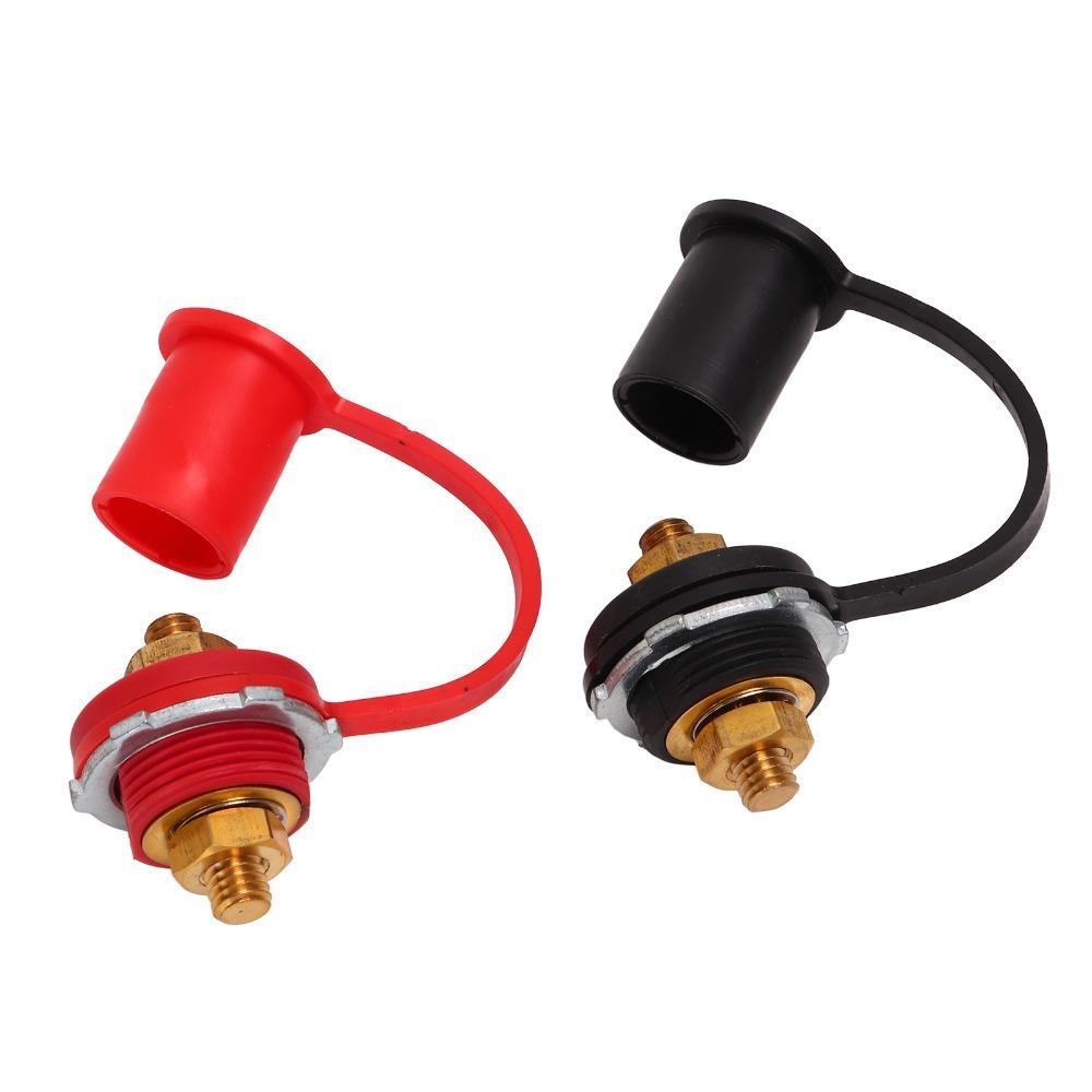 Heavy Duty 250A Battery Terminal Connector 3/8in Strong Strength Battery Charger Post Brass Stud Terminals RV