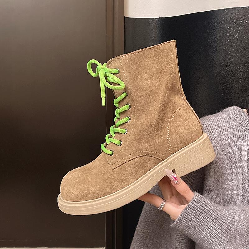 Fashion European Platform Women's British Style 2025 New Summer Thin Breathable Booties Motorcycle Boots