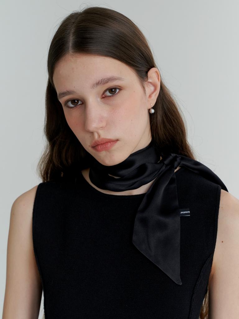 LOVE ME MONSTER Essential Long Silk Scarf_Bk (L233Msf010)