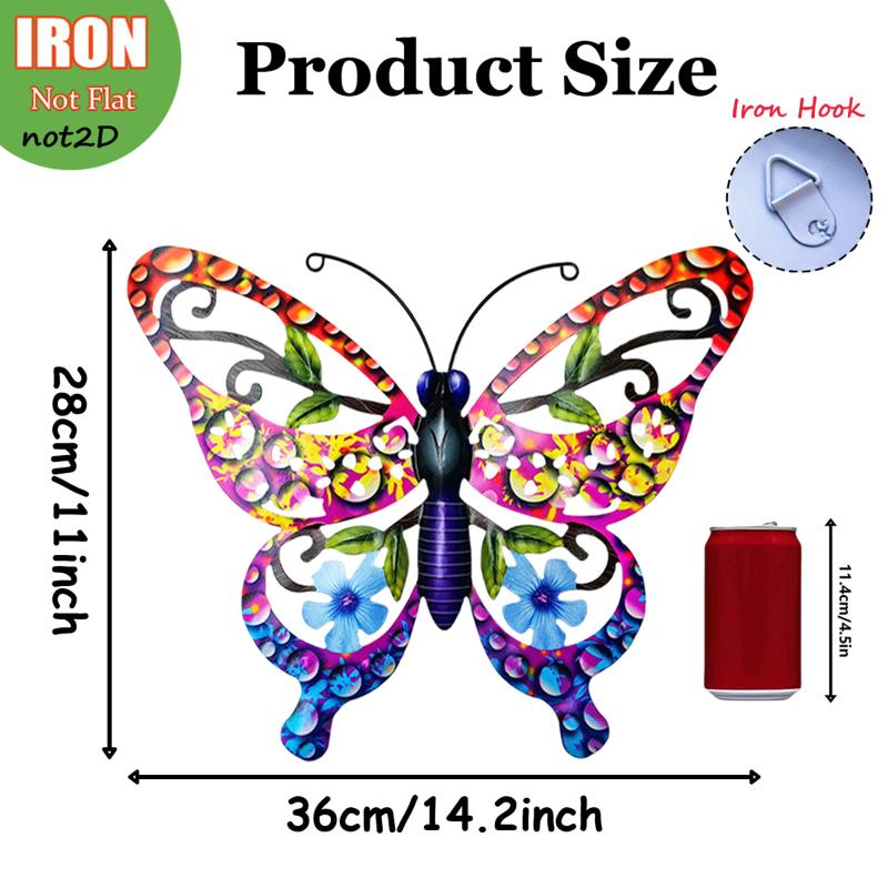 New Large Cutout Metal Butterfly Wall Art, Rust-Proof Outdoor Metal Sculpture For Garden Fence Patio Yard - Unique Gift