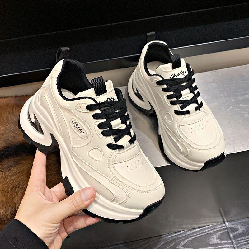 Damen Chunky Lauf-Sneakers Frühling und Herbst Dicksohlige Schuhe für Damen Stilvolle Casual-Sneakers mit Atmungsaktiv