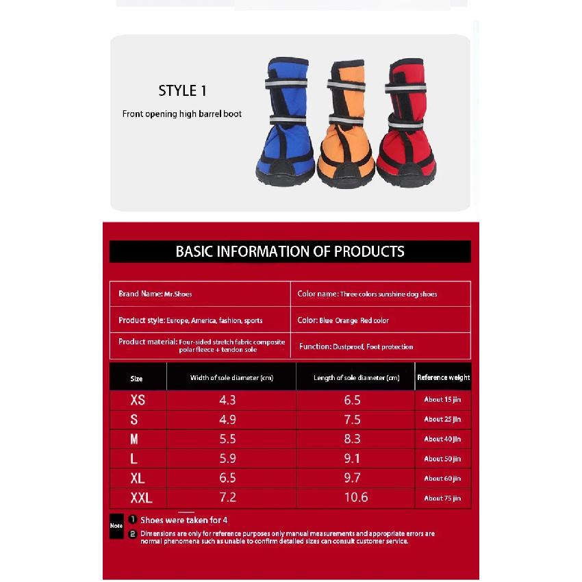 4pcs Dog Shoes No-Slip Waterproof Boots Breathable Rain Wear Paw Protector Outdoor Sock for Small Medium Dogs Dropshipping
