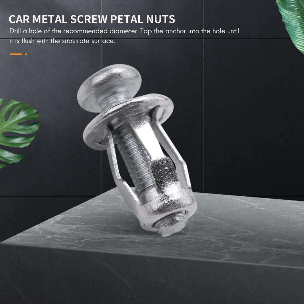 HICCYRODLY 20pcs M6x25 Jack Nut Car Metal Screw Petal Nut with Hollow Wall Iron Skin Screw