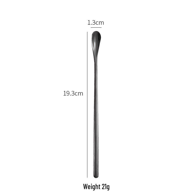 High-Value Golden 304 Stainless Steel Long Handle Mixing Spoon: Ideal for Cocktails, Coffee, Honey, and Ice.