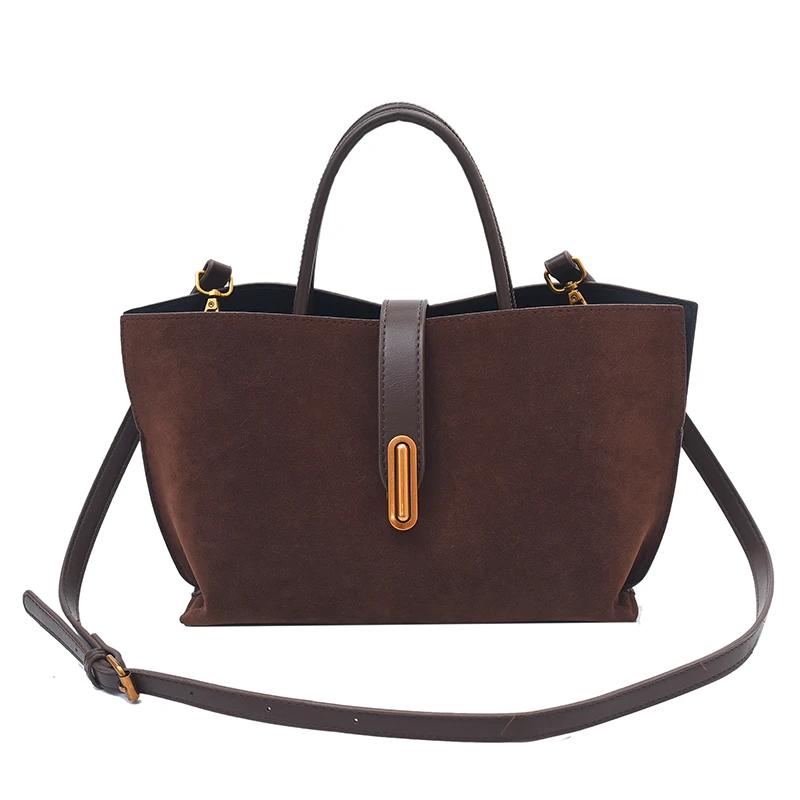 

2026 Elegant Women s Handbag Hasp Exquisite Faux Suede Sweet Shoulder Bags Retro Super Cool Sense of Luxury Design Bags кавовий