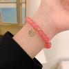 Strawberry Color Fu Brand Bracelet Niche Design High-end Artificial Crystal Bracelet Supply Gift Female