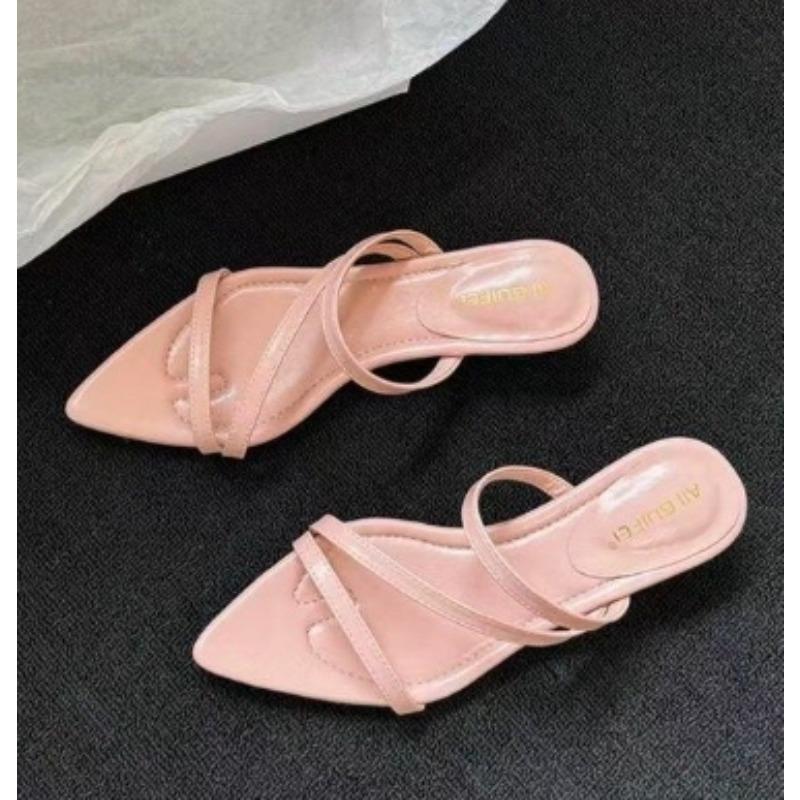 Schuhe im neuen Stil für Damen Übergröße Sommer Damen Draußen Flache Hausschuhe Zehensandalen Lässige Bonbonfarbene Sandalen Zapatos De Mujer