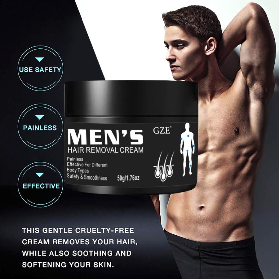 GZE glattende hårfjerningskrem for menn privat del ben under arm armhule bryst, menns helkroppshår fjerner krem