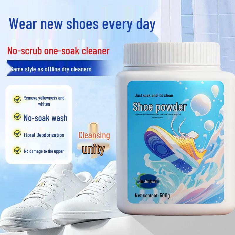 White Shoe Cleaner Kit: Stain Remover & Whitening Foam with Special Brush