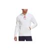 Adidas Logo Print Sports Tennis Hoodie Men Tops White FU0072