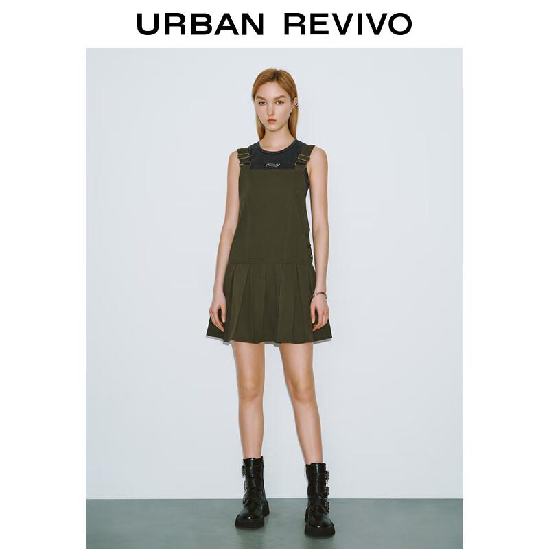 UR 2024 Fall Pleated Adjustable Strap Dress