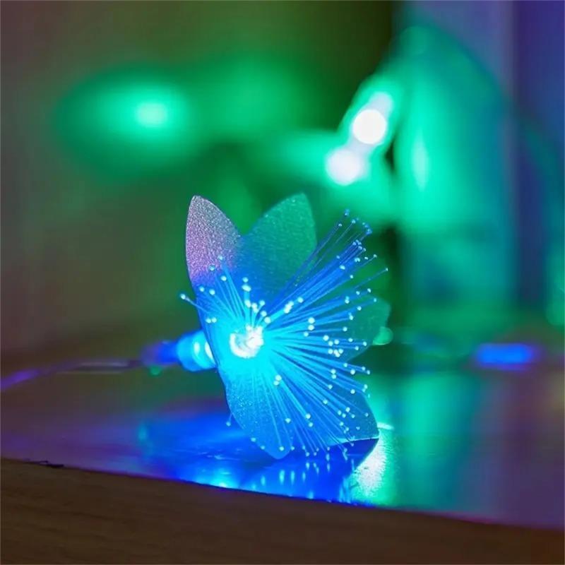 LED Fiber Optic Fairy Light Solar Garland Christmas Decoration Lights String For Party New Year Decor Artificial Flowers Festoon