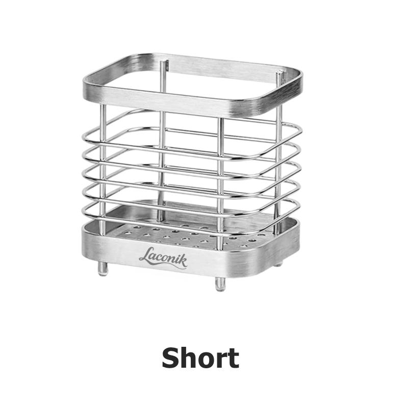 1Pc Metal Utensil Holder Stainless Steel Utensil Rack for Kitchen Counter Cutlery Flatware Holder Forks Spoons Organizer