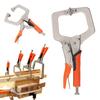 2Pcs Locking C Clamp Pliers Set Heavy Duty Woodworking Face Clamp with Rotating Pads for Welding   Hole Joinery