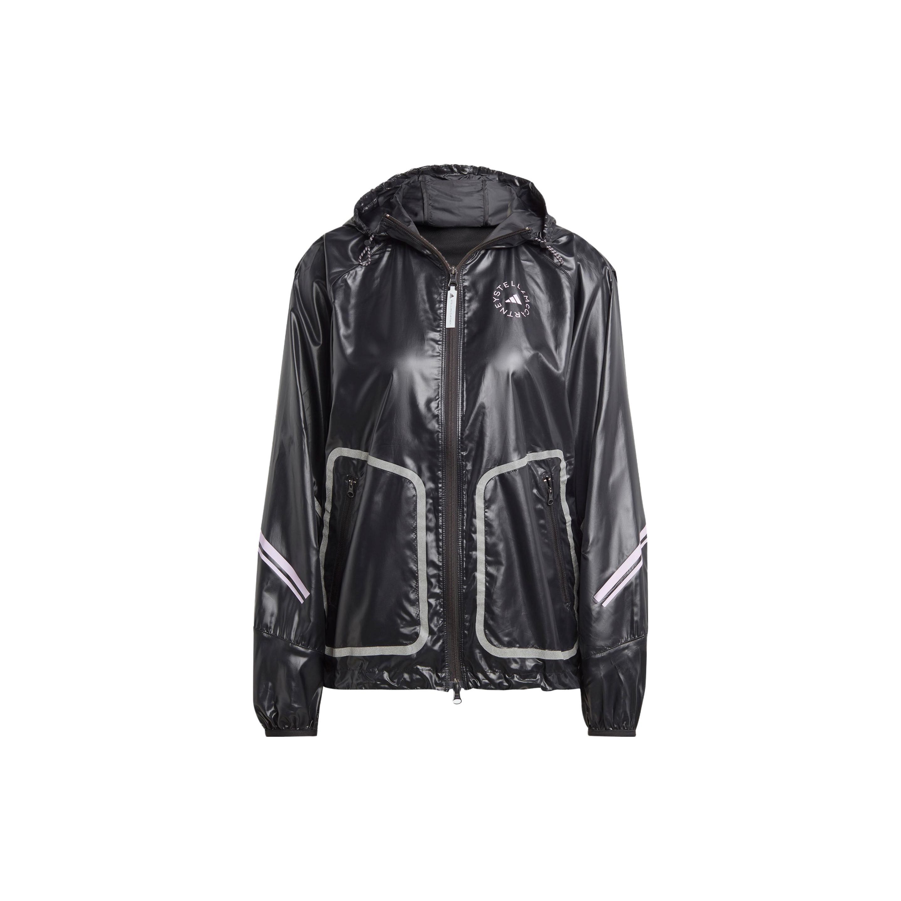 

Adidas X Stella McCartney с буквенным принтом и логотипом на молнии, женская куртка с капюшоном, черно-белая IN5041 XS