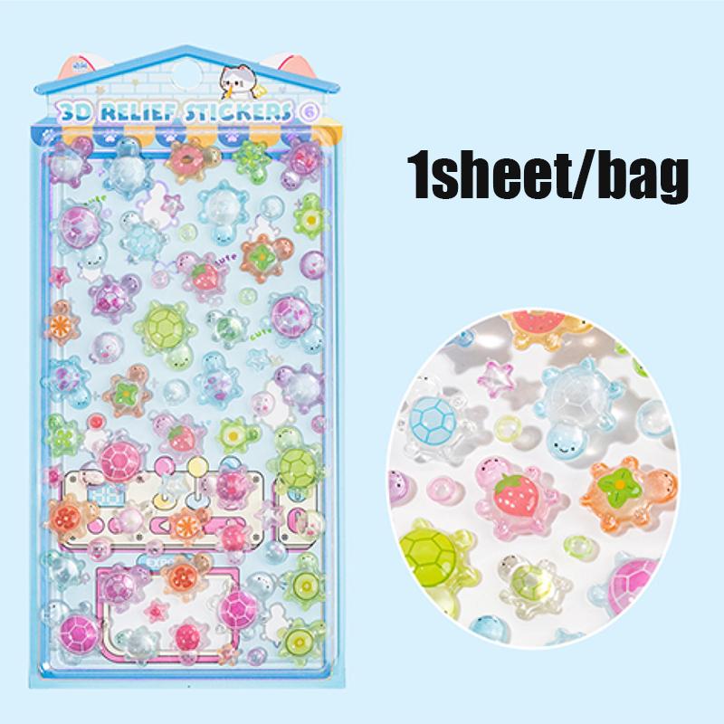 Sweet Candy Party Stickers 3D Embossed Decals for Notebook Phone Case Photo Album Dairy Guka Decoration