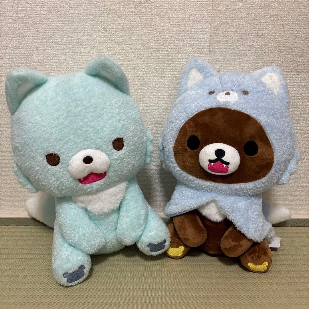 Rilakkuma Blue Wolf s Home Plush Toy XL Blue Wolf Set of 2