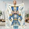 1pc Christmas Style Nutcracker Print Blanket, Festive Theme, Multi-Size Available, Suitable for Living Room, Bedroom, Study, Office, Balcony