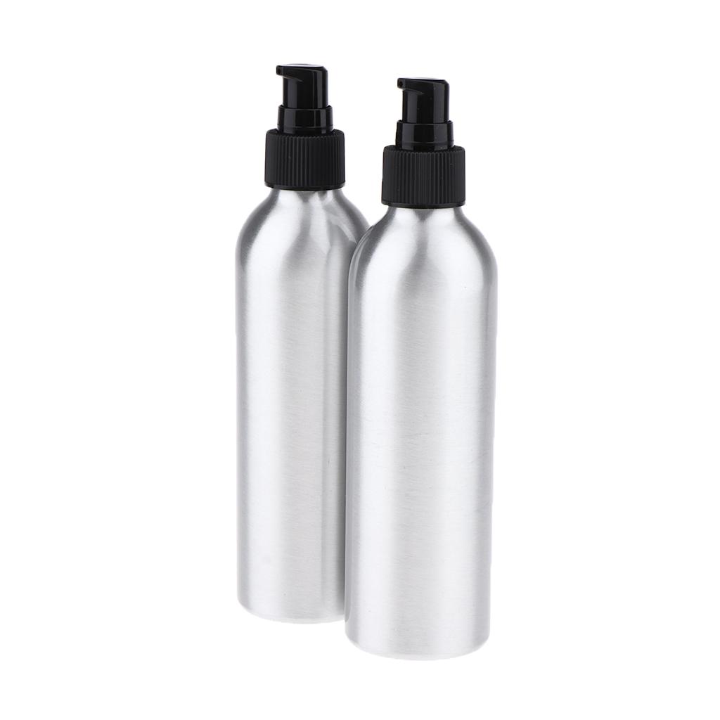 8oz Empty Aluminum Bottle with Pump Containers 2Pcs